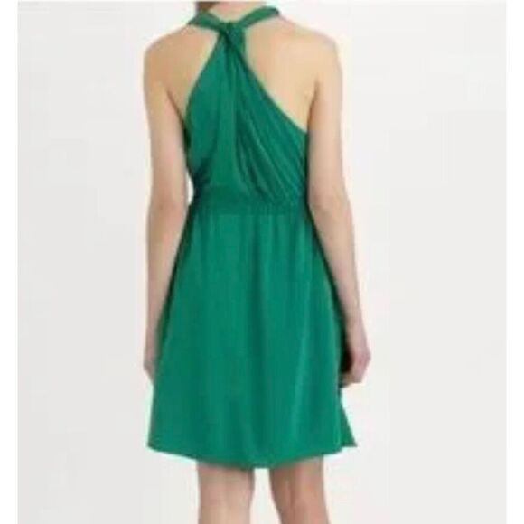 Theory Nadolin green silk pima cotton blend tank dress small - Picture 3 of 10